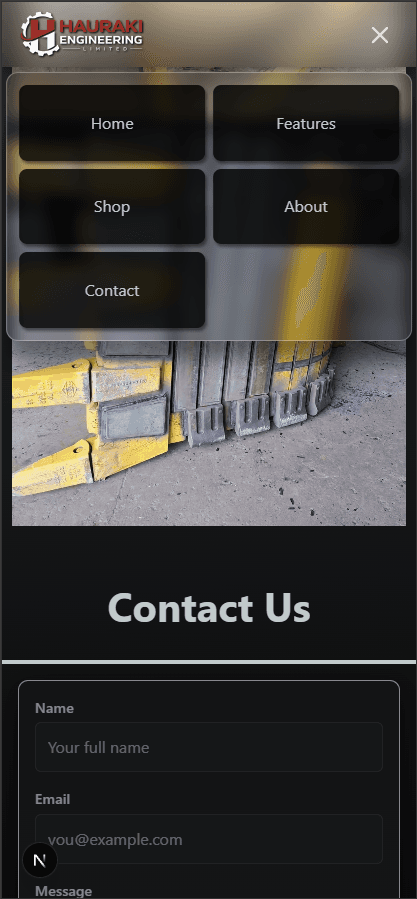 Hauraki Engineering Website project view 3