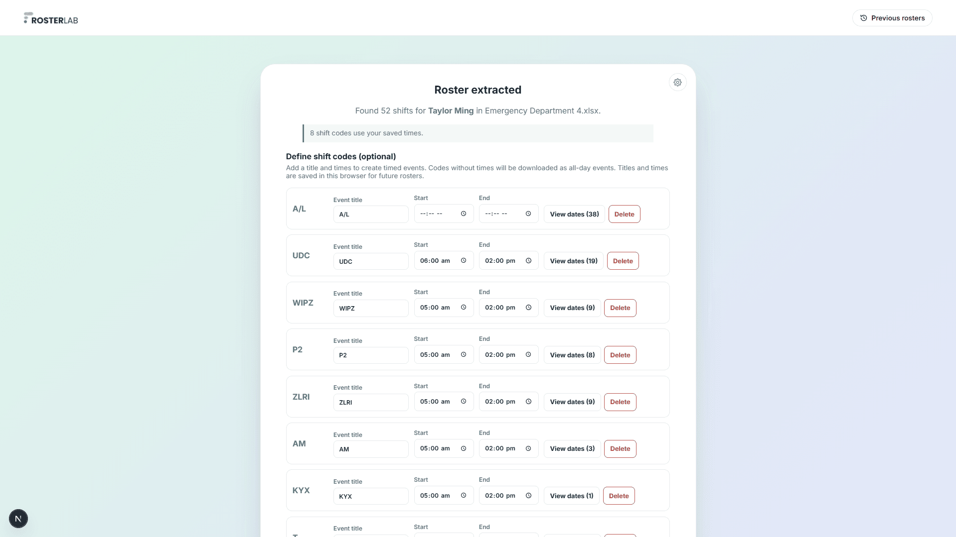 Roster Lab Roster Extractor project view 3